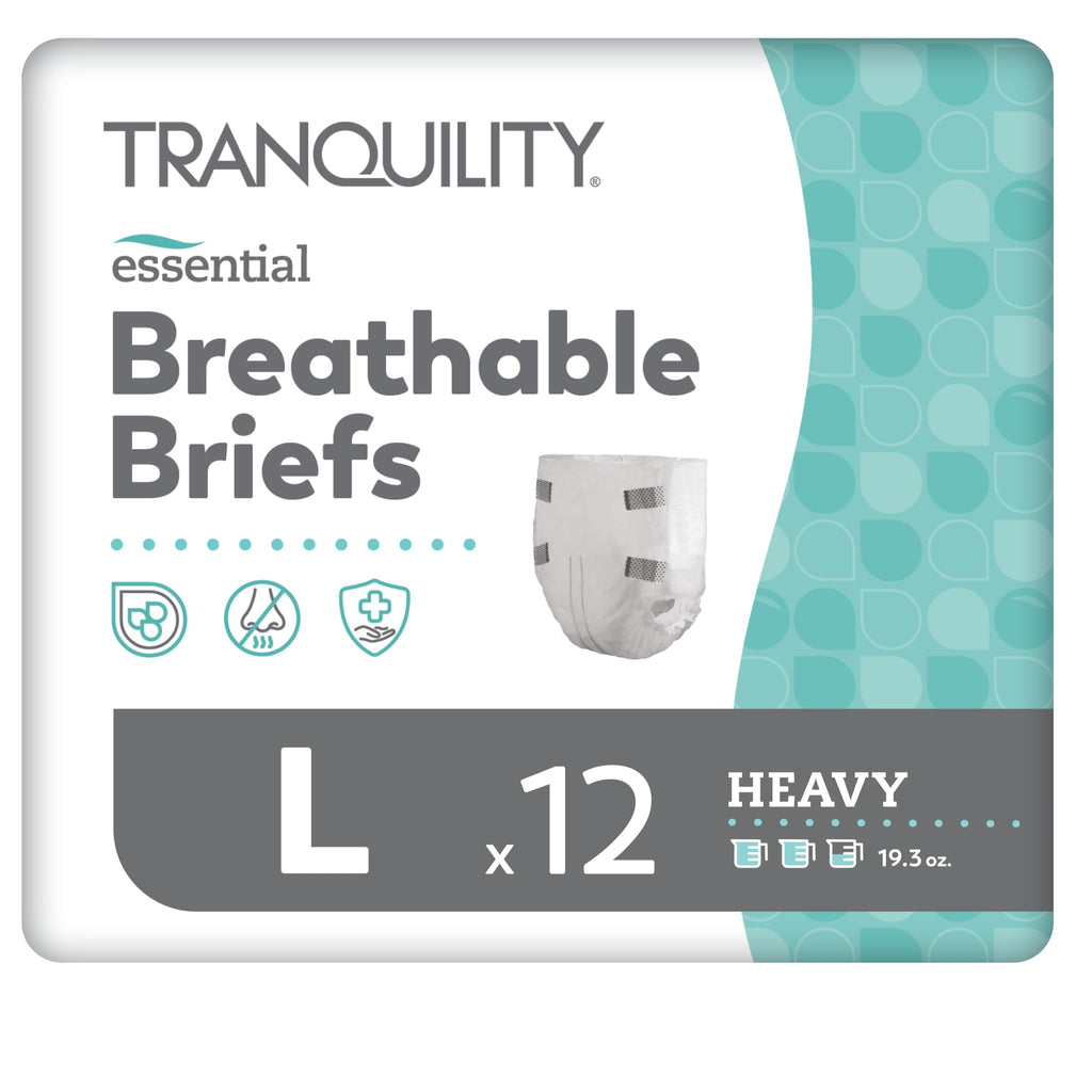 Heavy Adult Diapers with Tabs, Large, 12 Ct A666