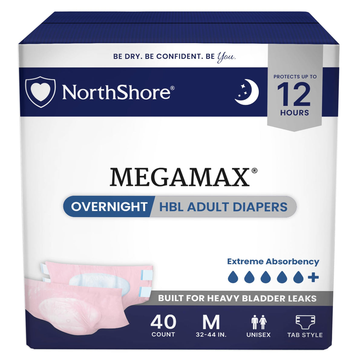 Pink Medium Adult Diapers with Tabs 40 Count G5550