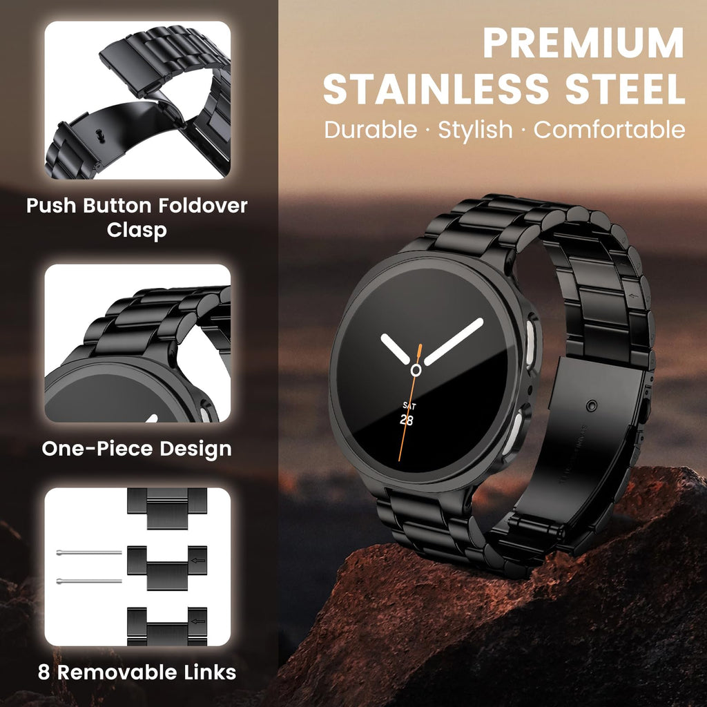 Stainless Steel Band and Case for Samsung Galaxy Watch 8 9 44mm 40mm N500