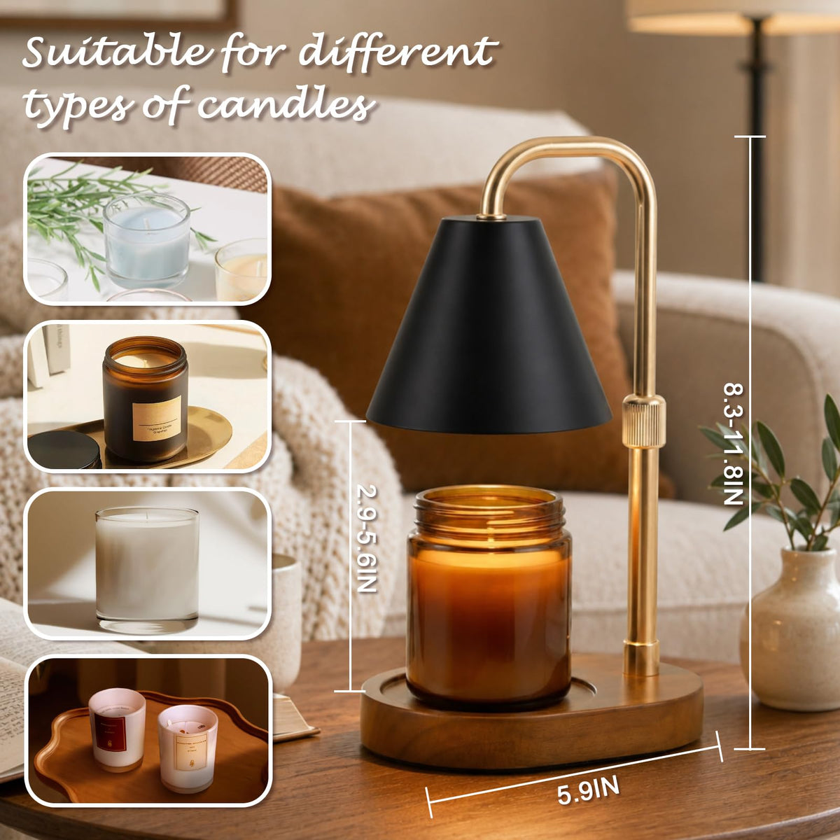 Candle Warmer Lamp Timer Height Adjustable A917