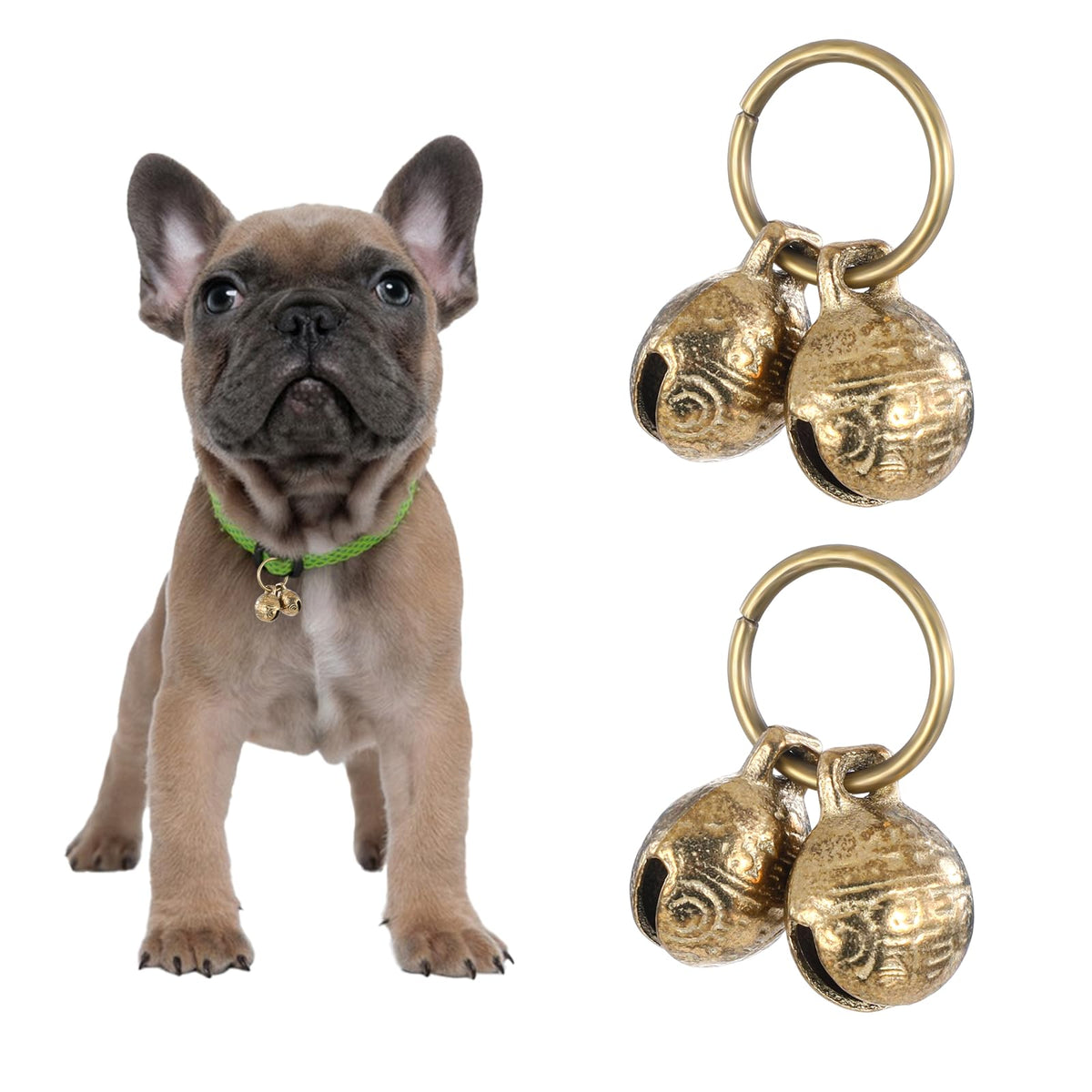 Copper Brass Dog Collar Bells 4 PCS V398560