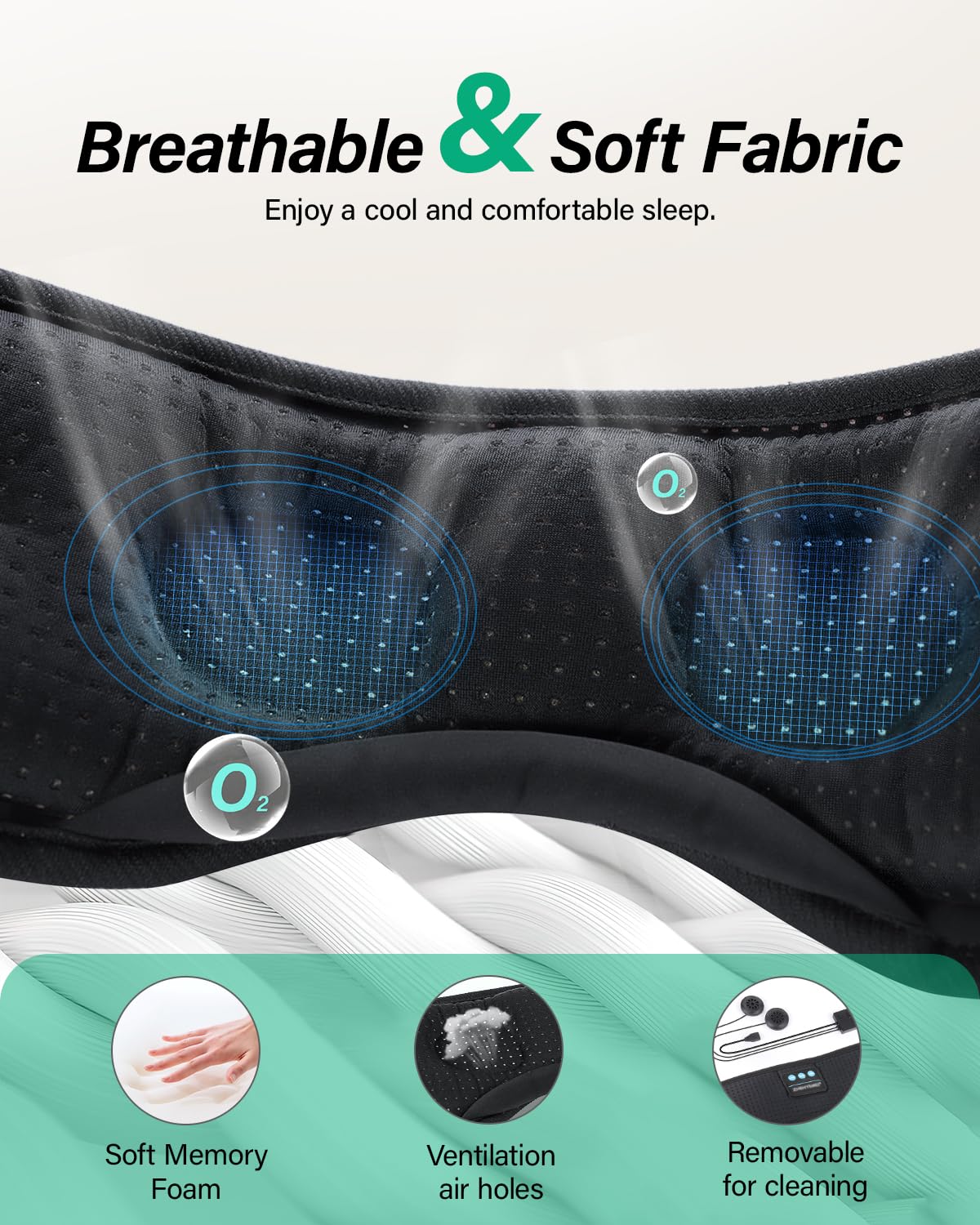 Bluetooth Sleep Mask with Headphones J456856