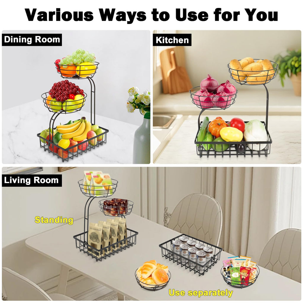 3 Tier Metal Fruit Vegetable Basket K687404