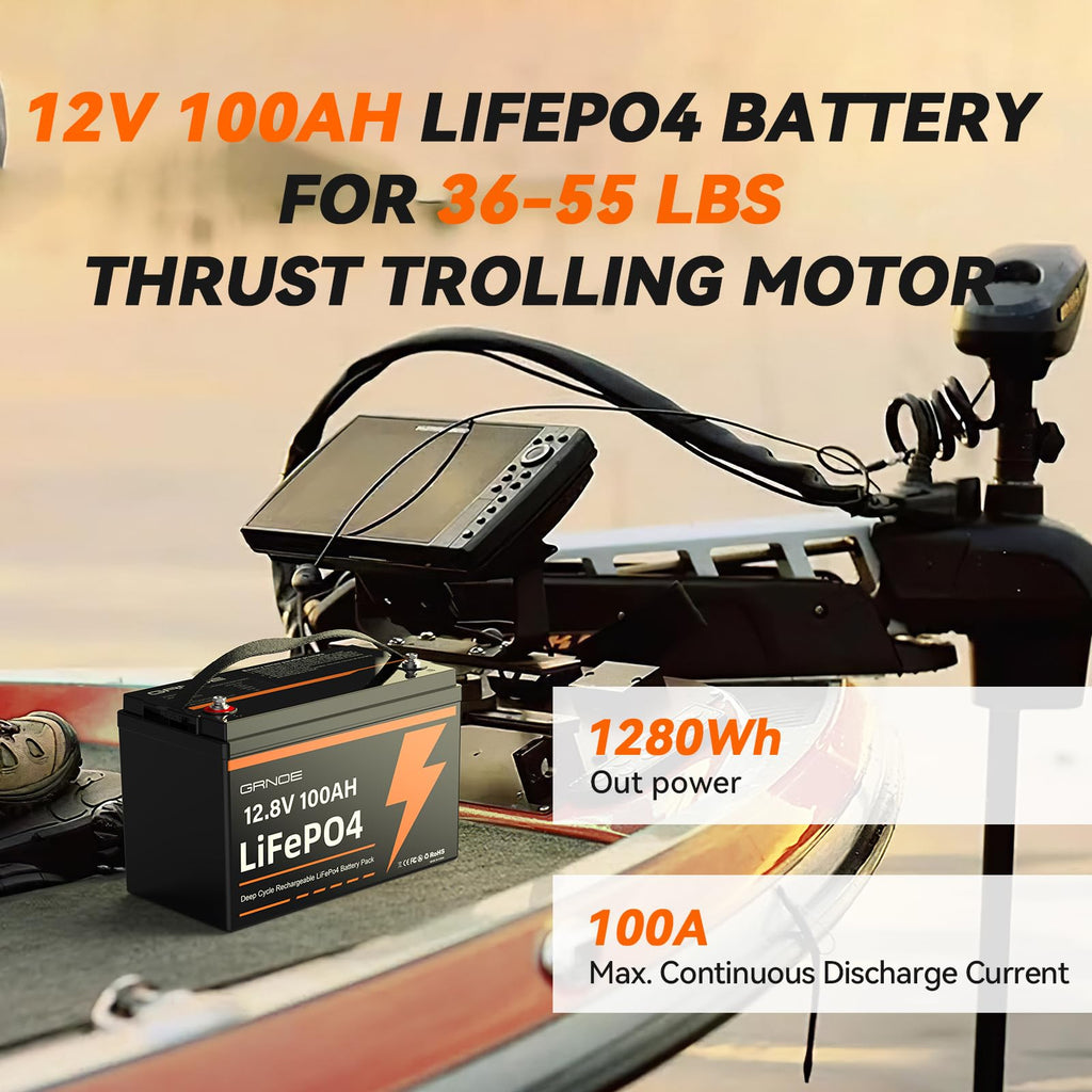 12V 100Ah LiFePO4 Lithium Battery 2-Pack with 100A BMS S6316