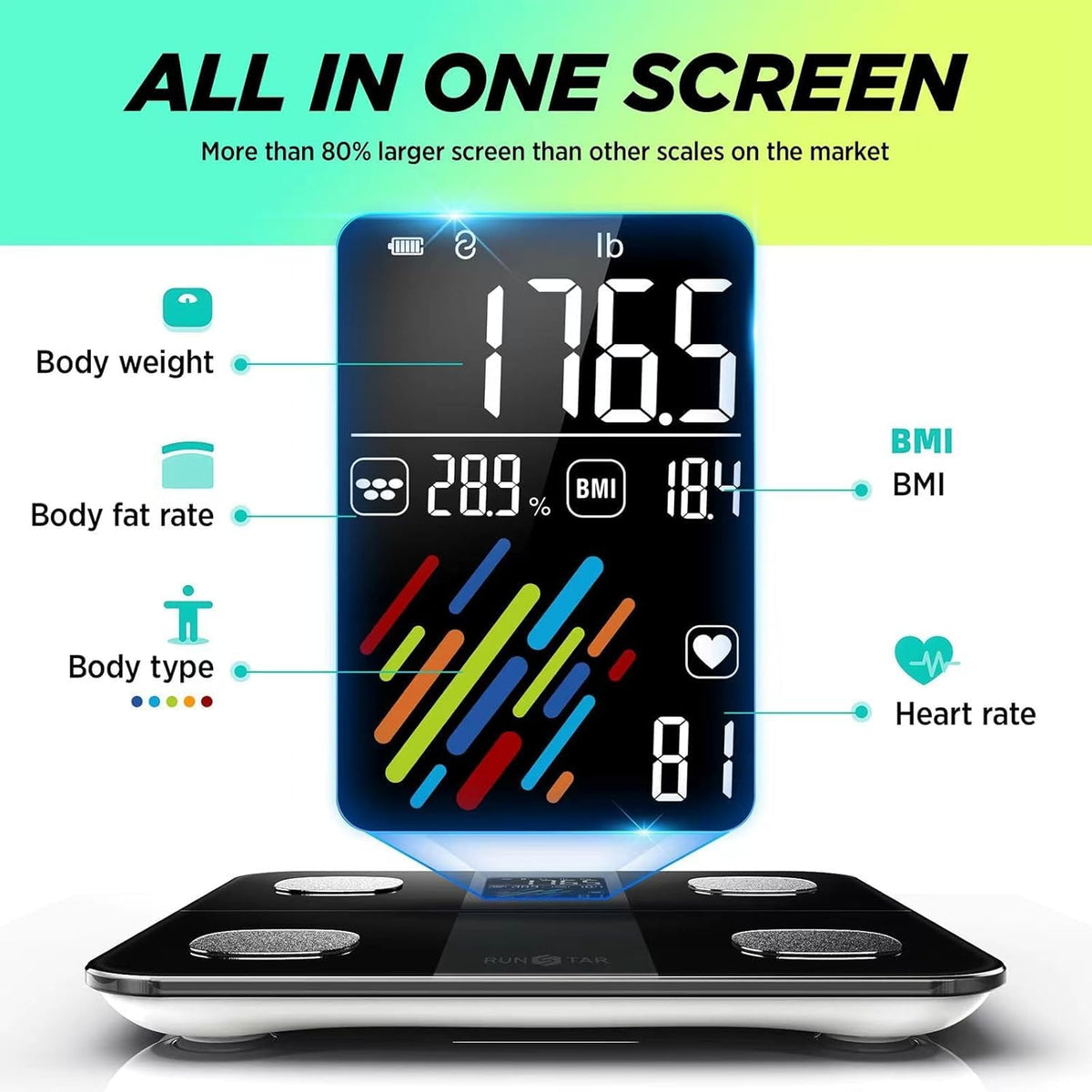 Smart Scale for Body Weight, High Accuracy Digital Bathroom Scale Y978