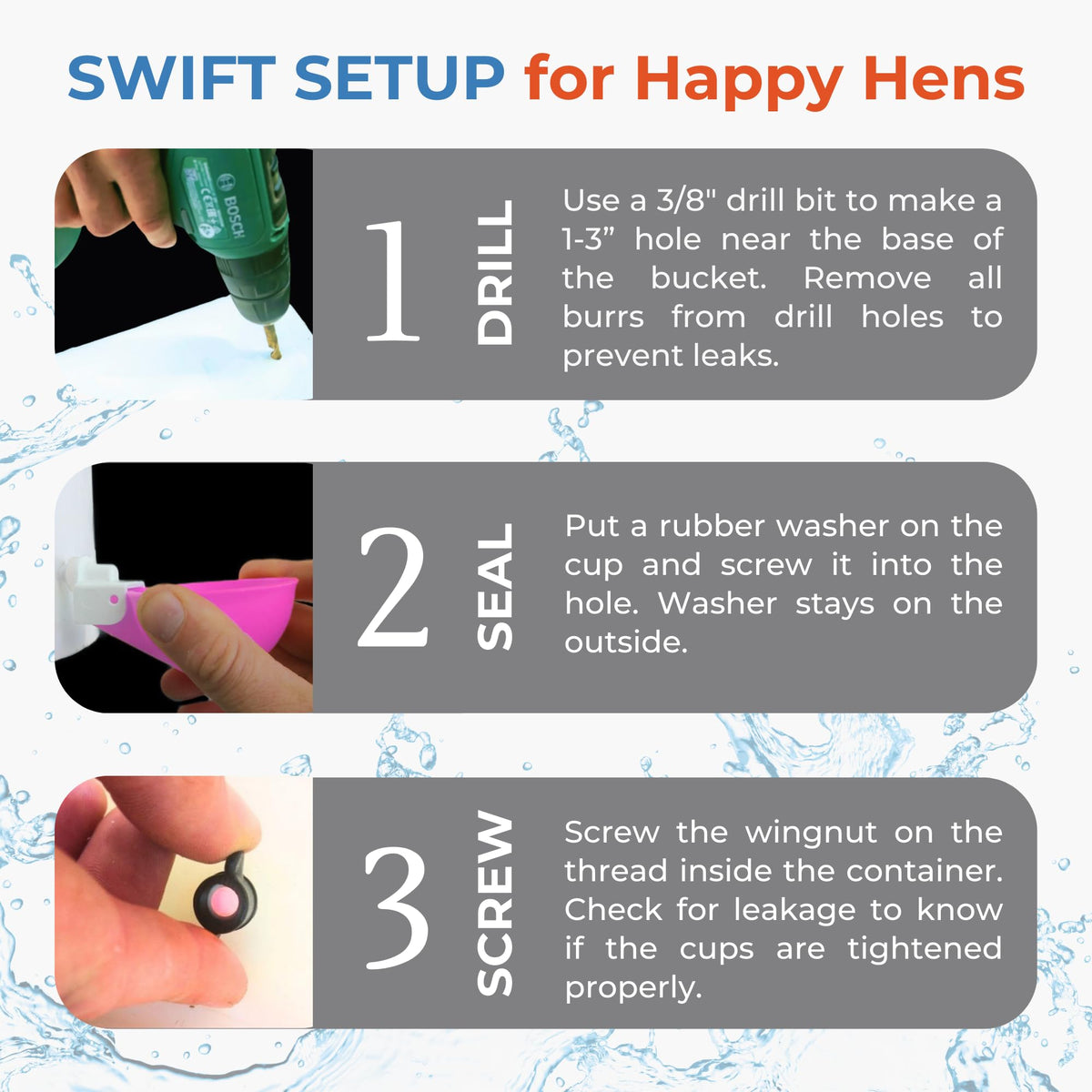 Automatic Chicken Waterer Cups 5 Pack F73744