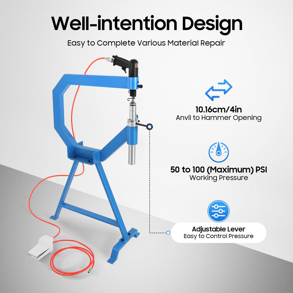 Pneumatic Planishing Hammer with Adjustable Anvil and Pedal L4792