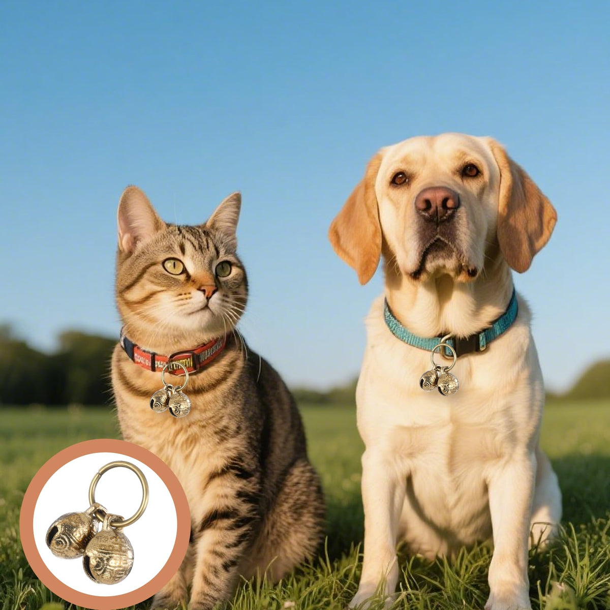 Copper Brass Dog Collar Bells 4 PCS V398560