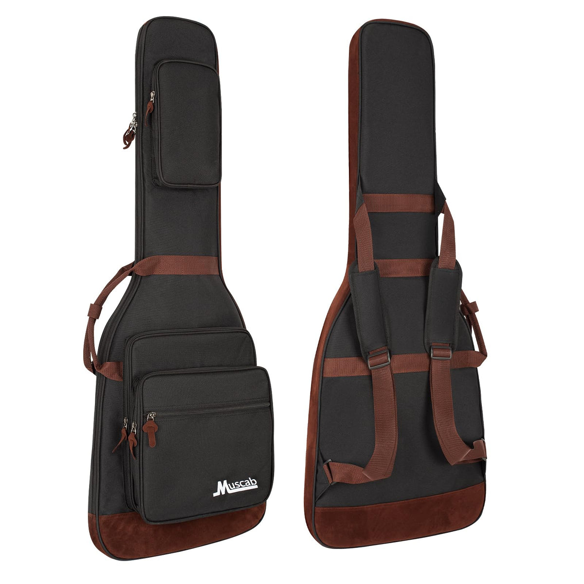 Black Electric Guitar Bag with Neck Strap and 4 Pockets A85751