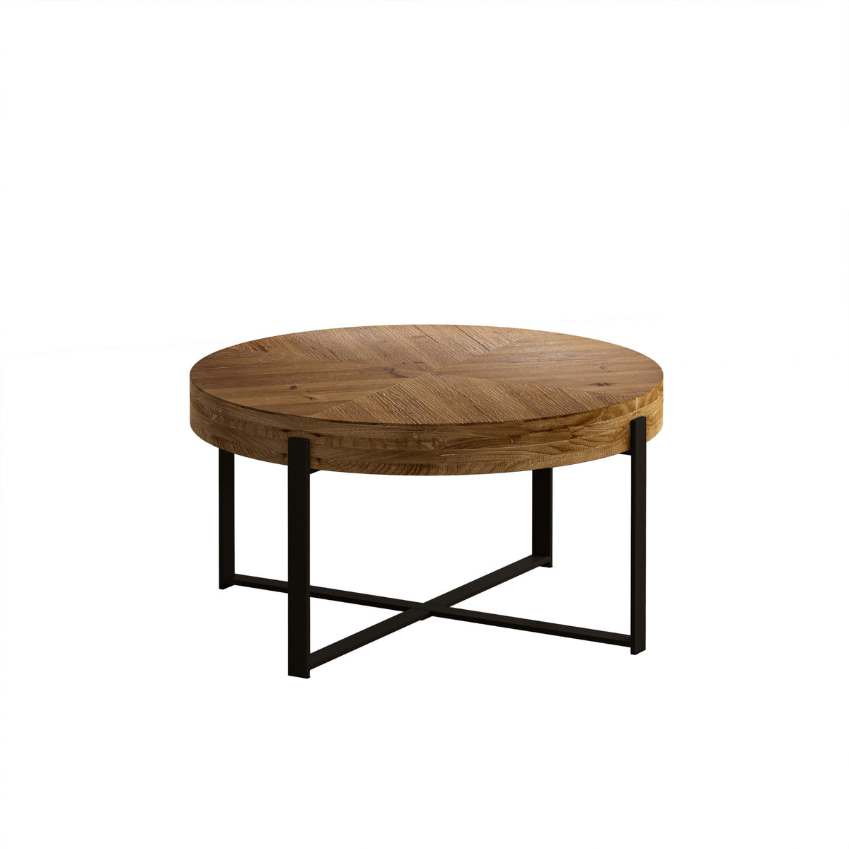 34" Round Coffee Table with Metal Base J802