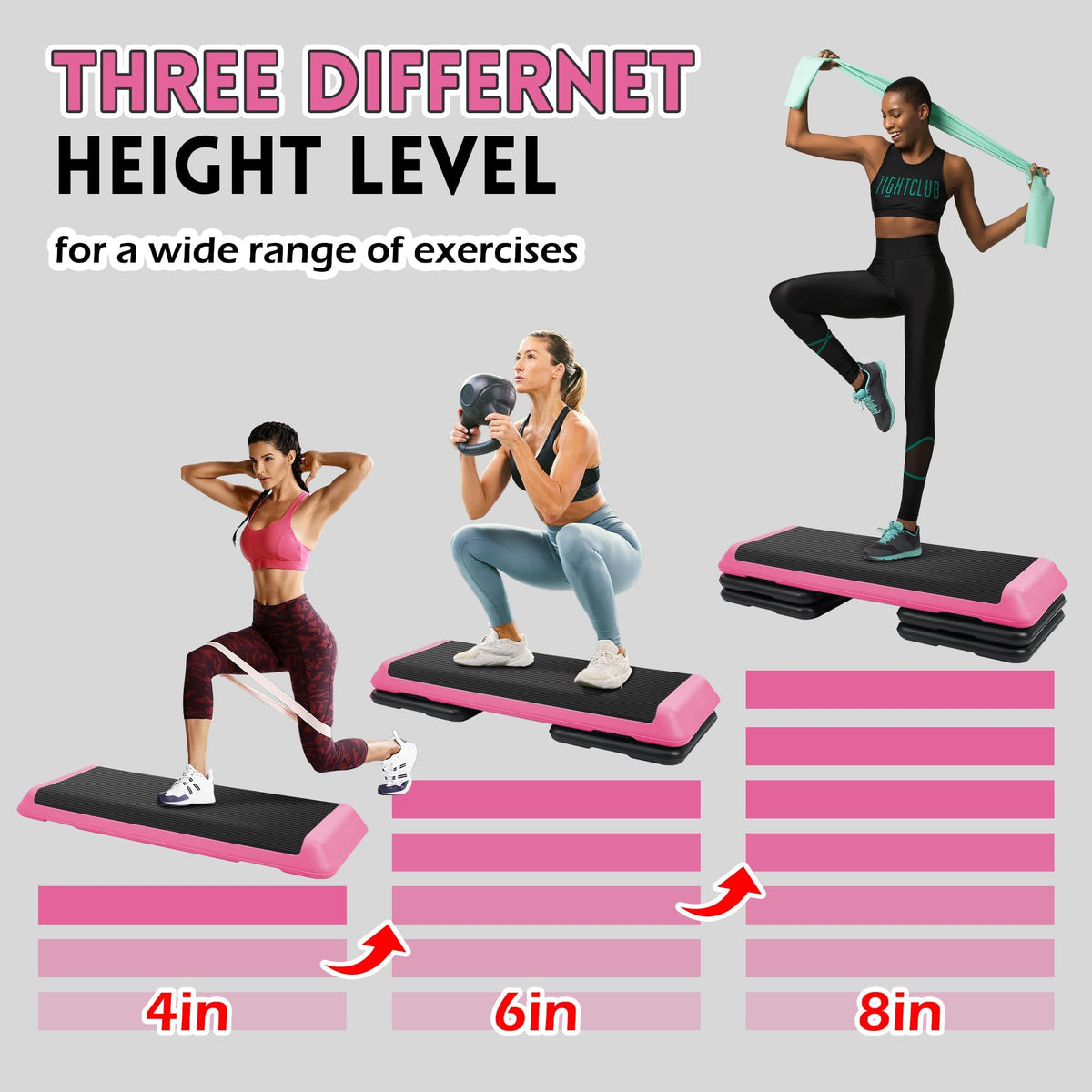 Adjustable Step Aerobic Platform with Risers D5564