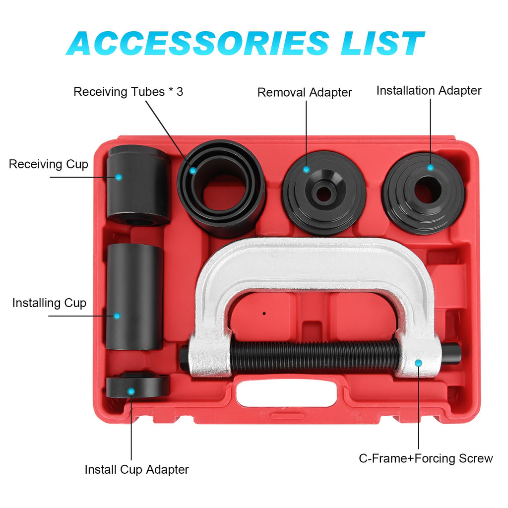 Ball Joint Press Kit, 10pcs Removal and Installation Tool Set X26465