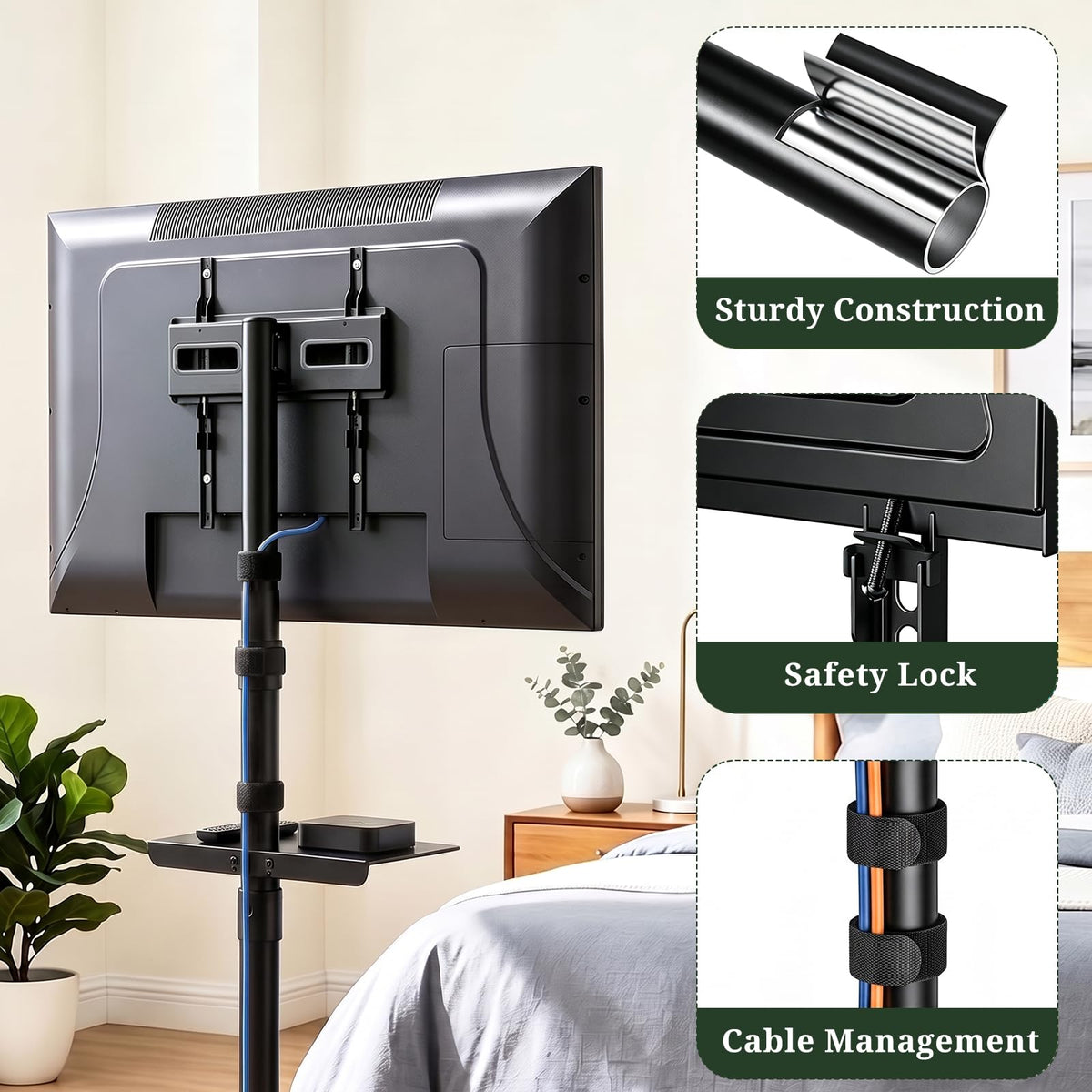 Rolling TV Stand for 23-60 Inch TVs D2518