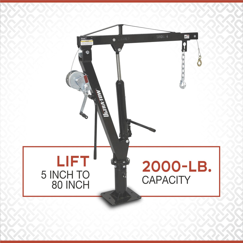 Hydraulic Pickup Truck Crane with Hand Winch 2000-Lb. Capacity N2384