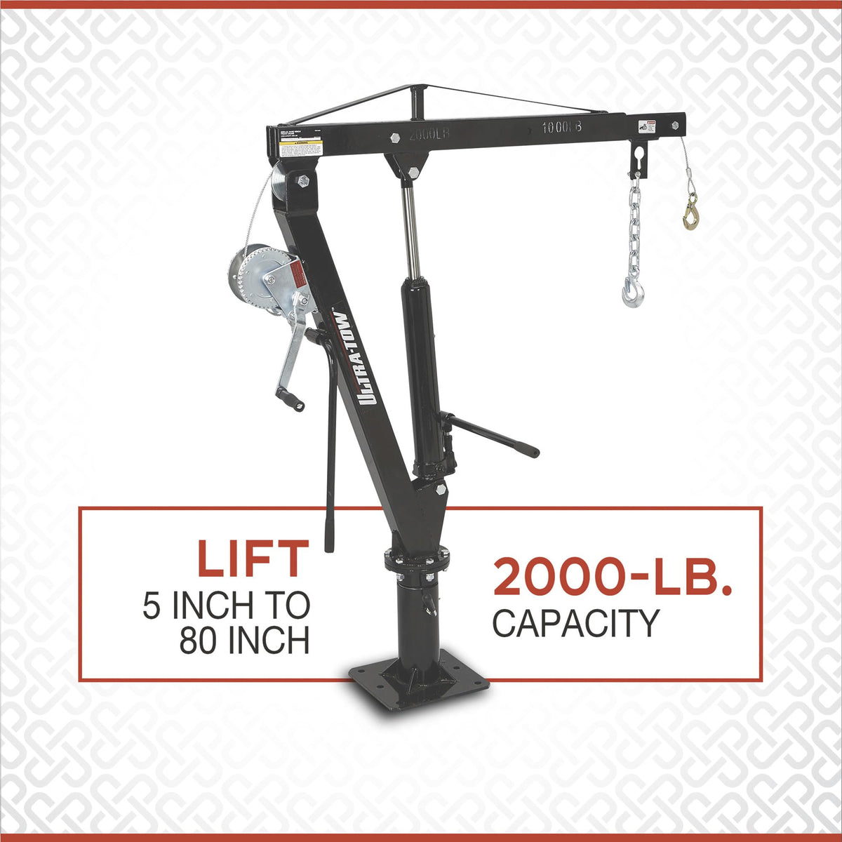 Hydraulic Pickup Truck Crane with Hand Winch 2000-Lb. Capacity N2384