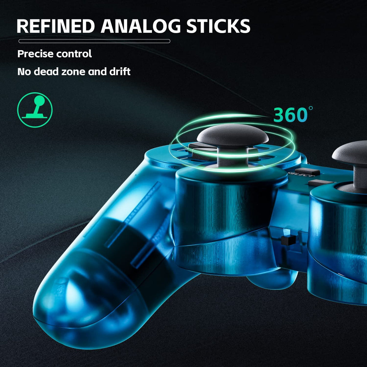 Wireless Controller Double Vibration ClearBlue and ClearGreen Z190954