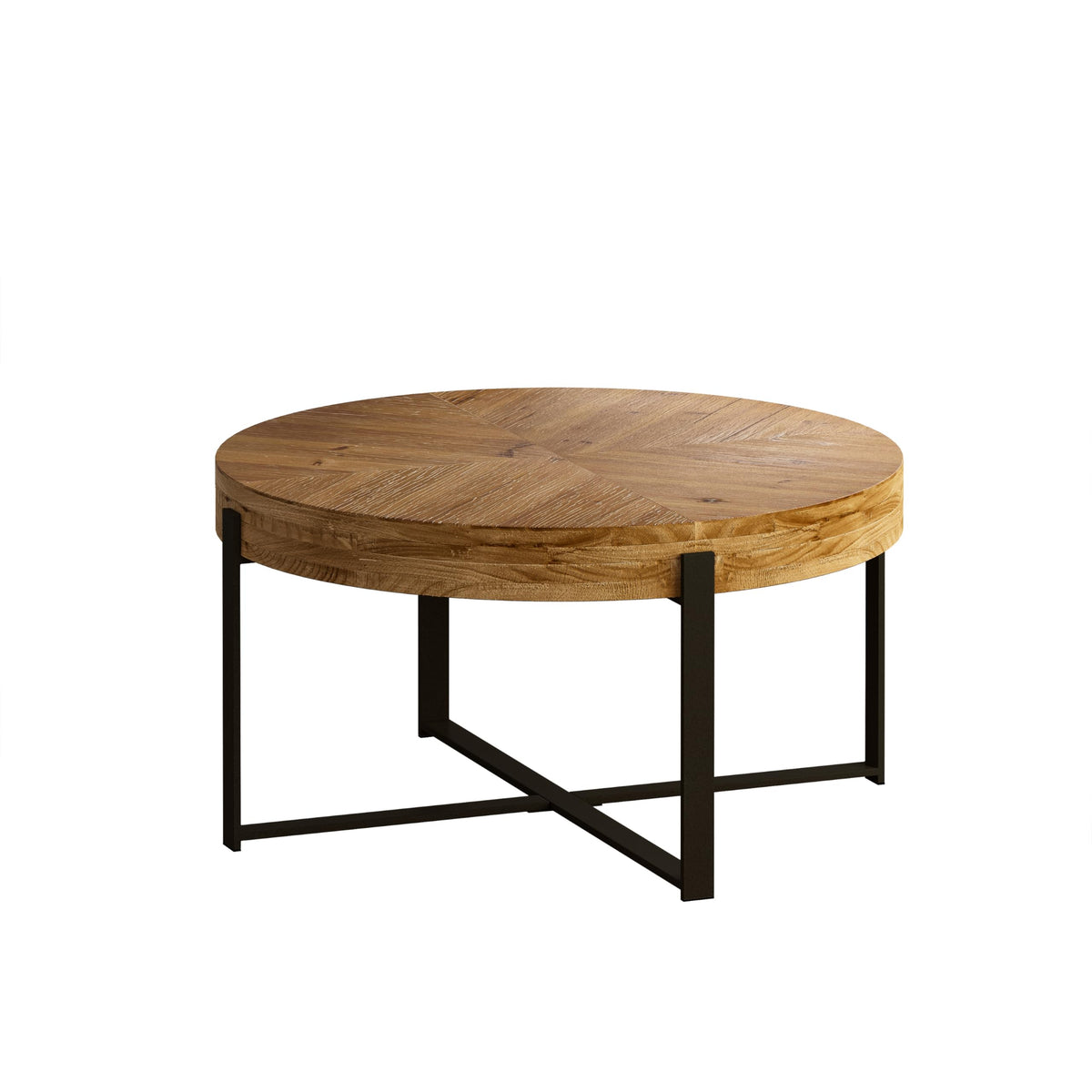34" Round Coffee Table with Metal Base J802