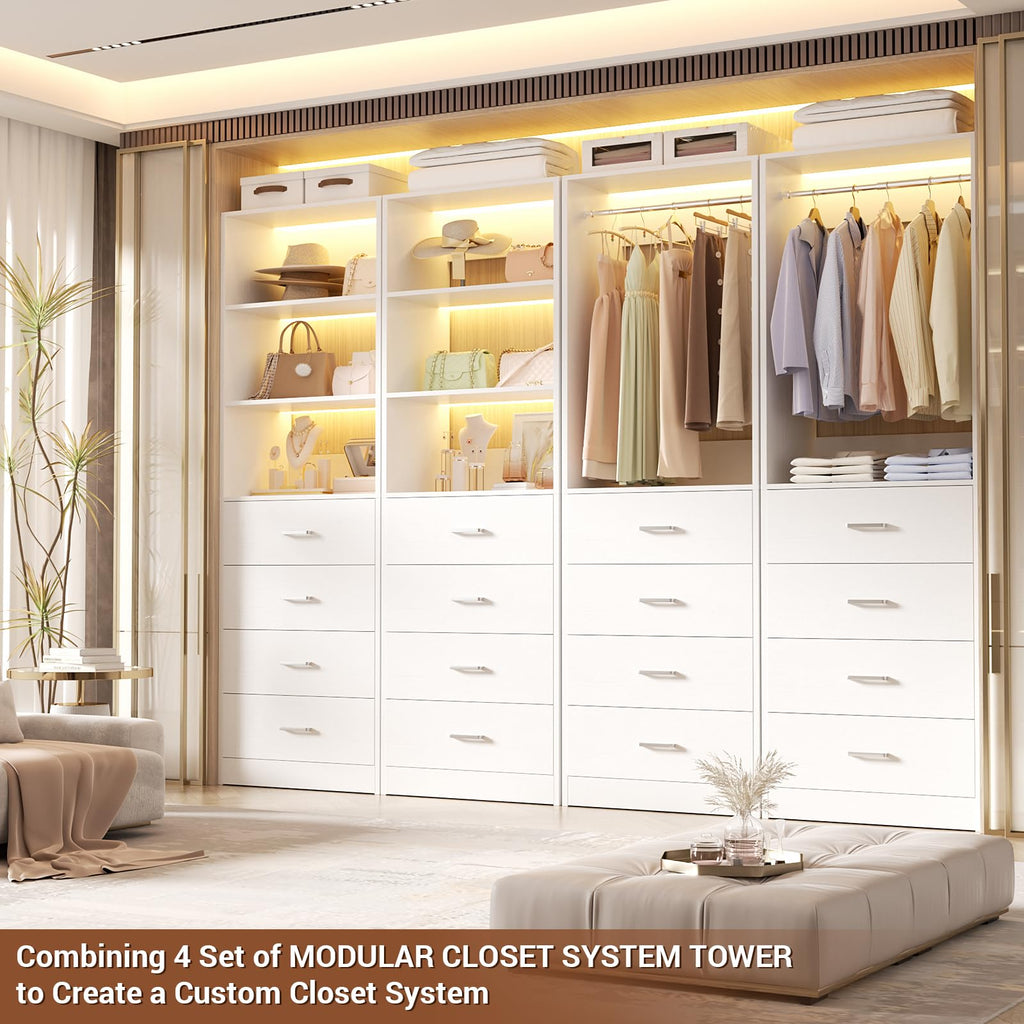 Wood Closet Organizer with 4 Drawers B702