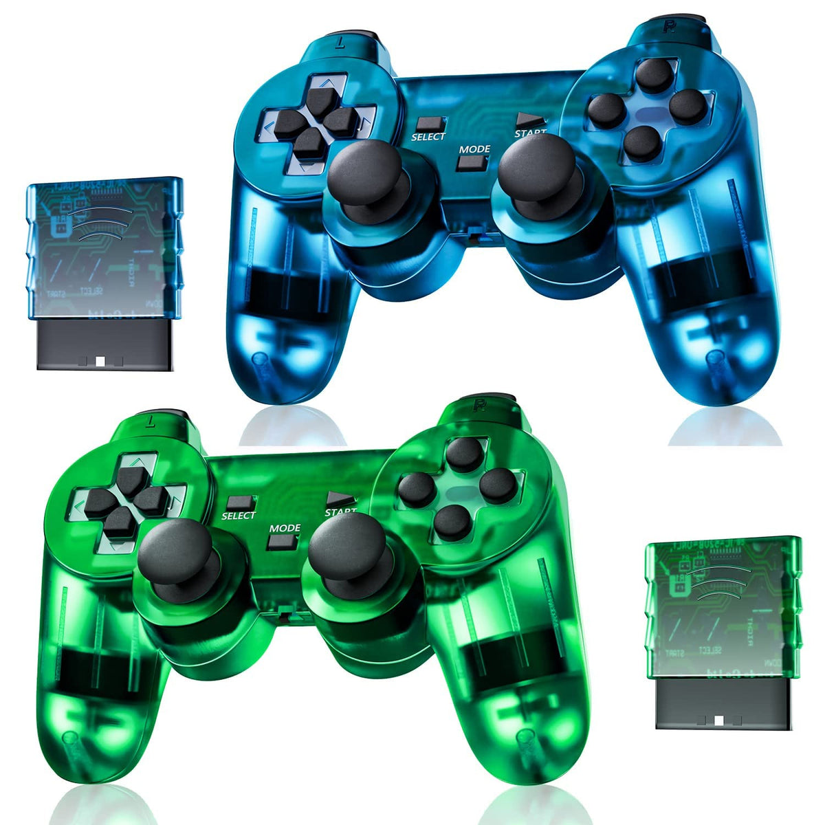 Wireless Controller Double Vibration ClearBlue and ClearGreen Z190954
