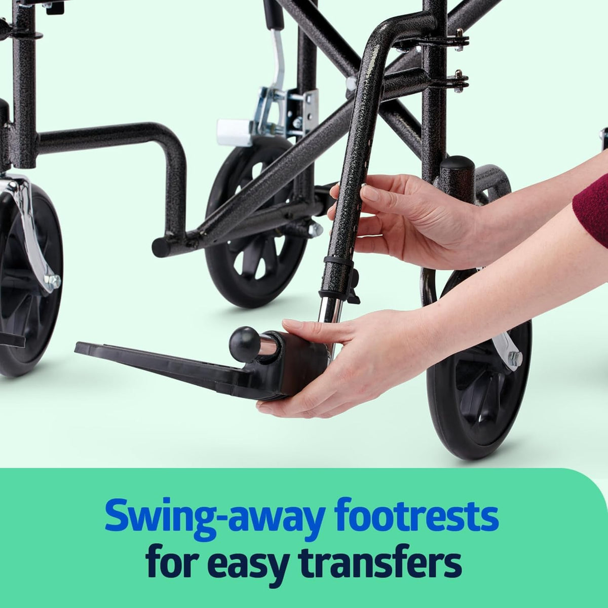 Folding Transport Wheelchair with Swing-Away Footrests X97720