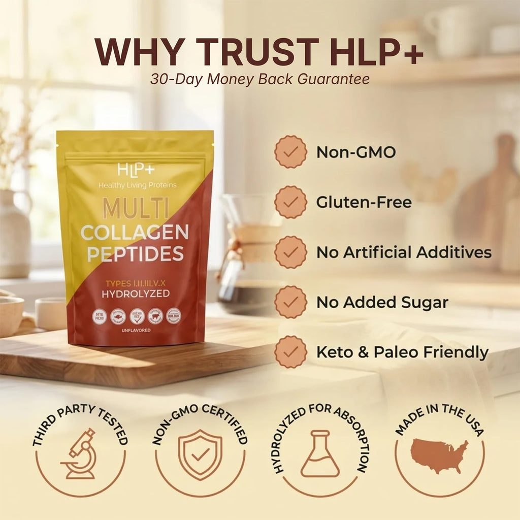 Multi Hydrolyzed Collagen Peptides Type I, II, III, V, & X Grass Fed Bovine Wild Caught Marine Free Range Chicken Gluten Free Unflavored 1 Pound R267200
