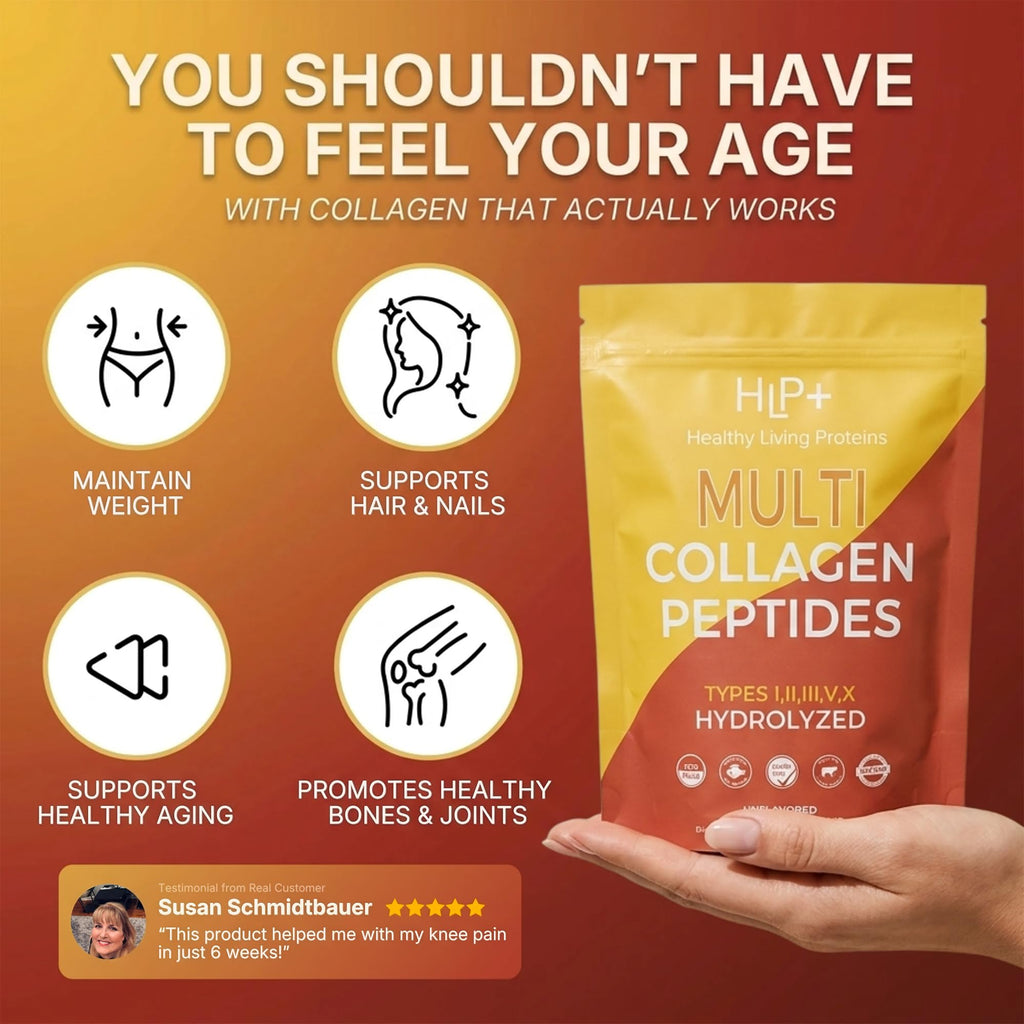 Multi Hydrolyzed Collagen Peptides Type I, II, III, V, & X Grass Fed Bovine Wild Caught Marine Free Range Chicken Gluten Free Unflavored 1 Pound R267200