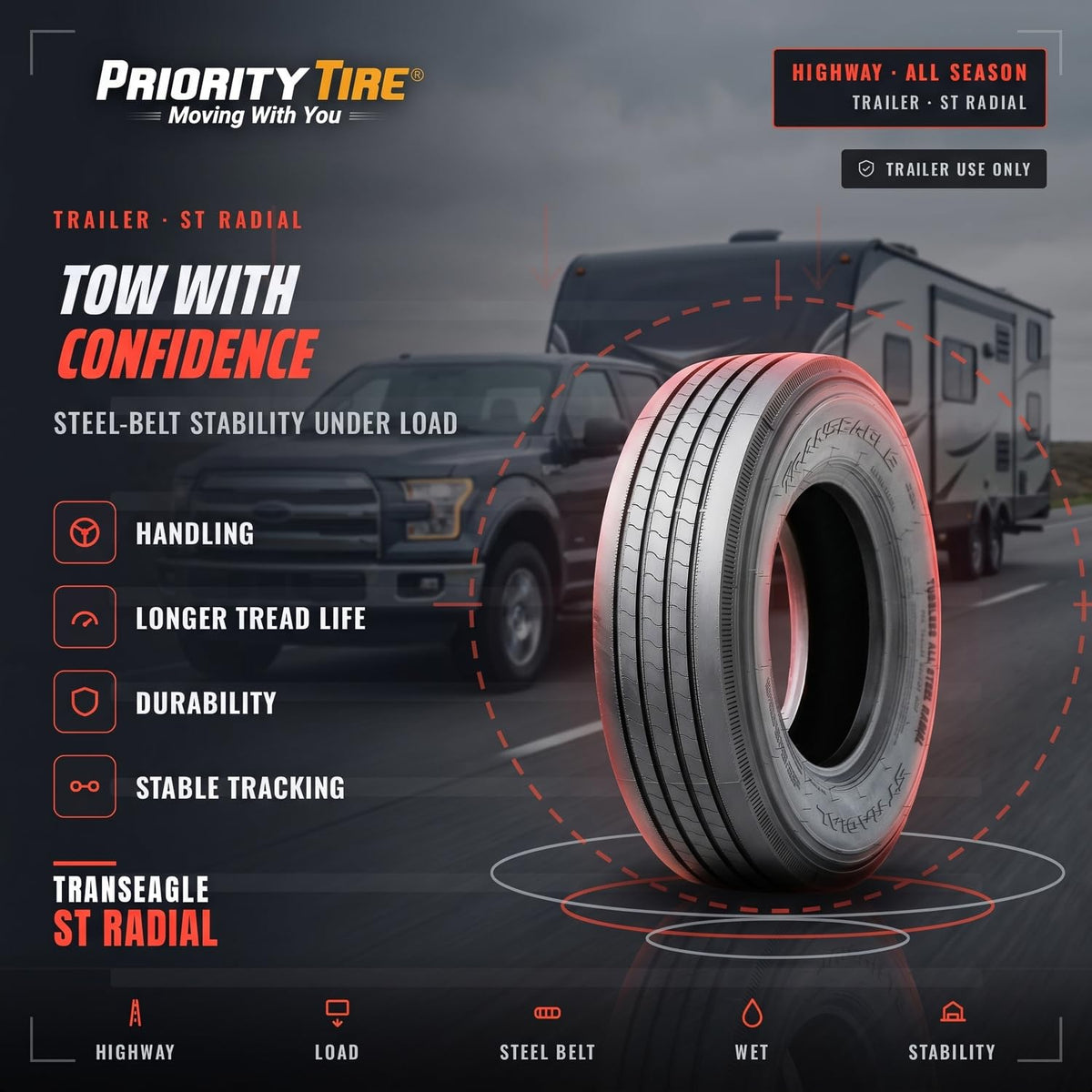 All Season 14 Ply All Steel Tire I2405
