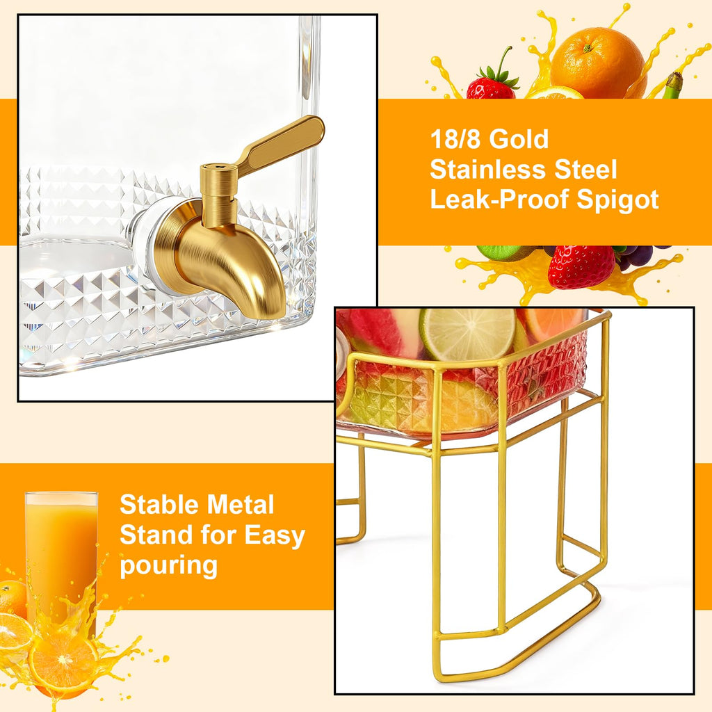 2 Gallon Stainless Steel Beverage Dispenser with Stand Q499223