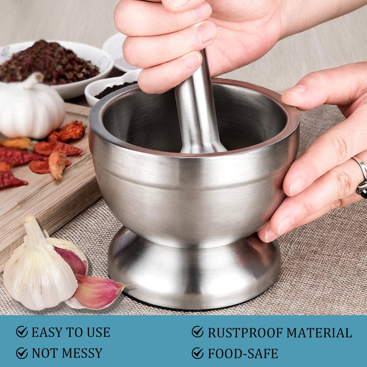 Stainless Steel Mortar and Pestle Set M287180