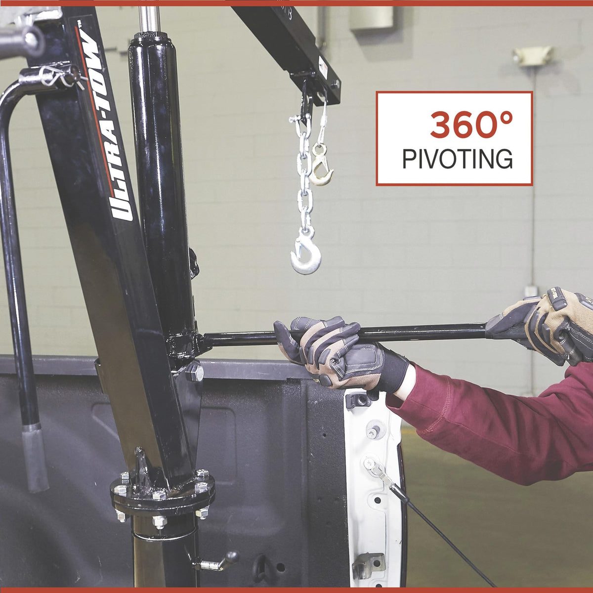 Hydraulic Pickup Truck Crane with Hand Winch 2000-Lb. Capacity N2384