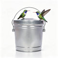 6 Gallon Galvanized Metal Trash Can with Locking Lid D5295