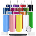 16 Pack 20oz Stainless Steel Insulated Tumblers with Lid and Straw G1004