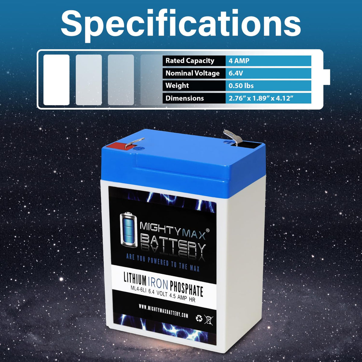 6V 4.5AH Lithium Replacement Battery G788320