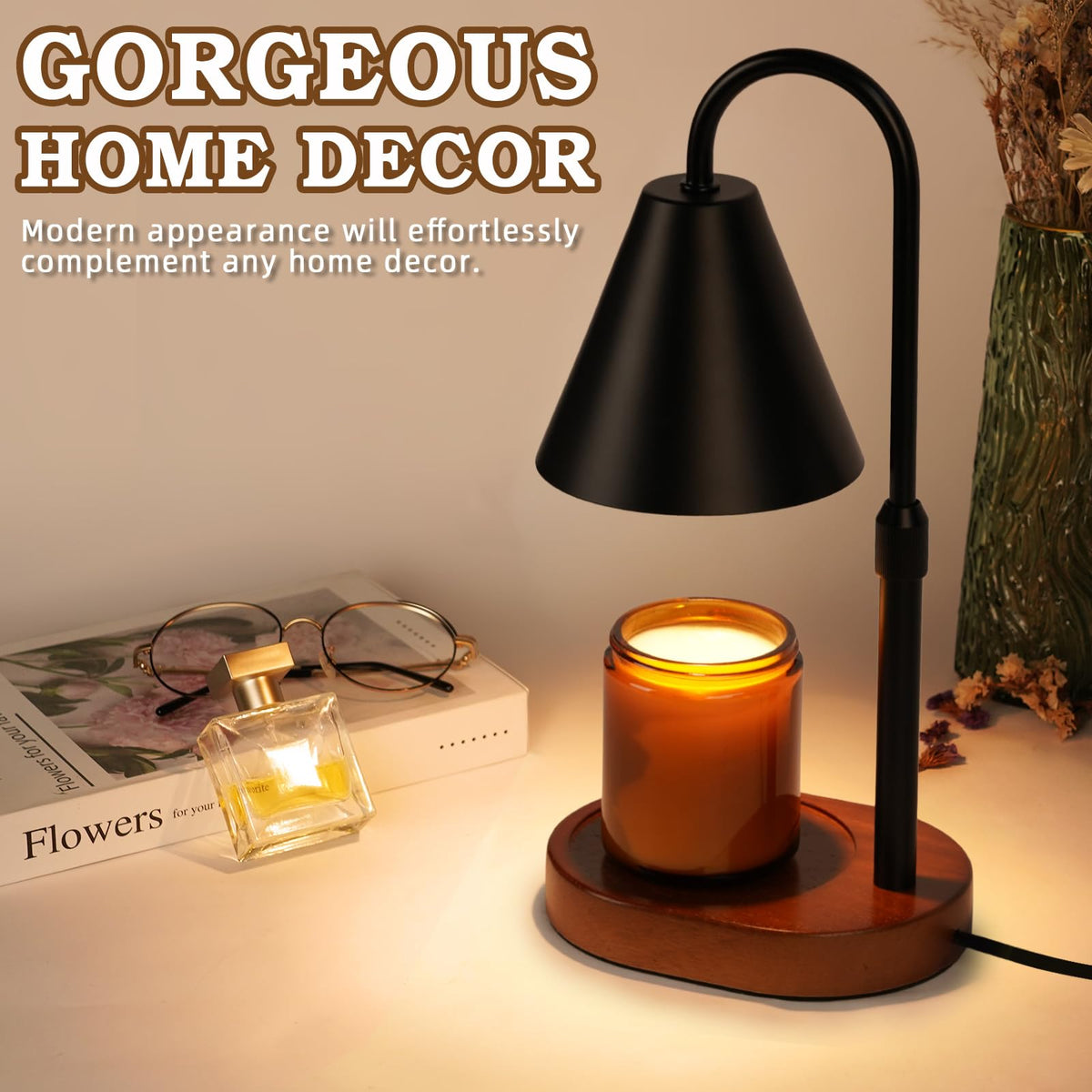 Black Dimmable Candle Warmer Lamp with Timer X878