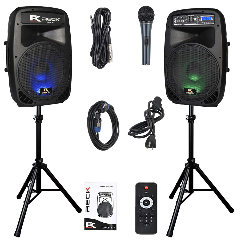 Portable 12-Inch 1000 Watts 2-Way Powered PA Speaker System Set P289