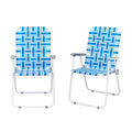 Set of 2 Blue Webbed Folding Camping Chairs K178
