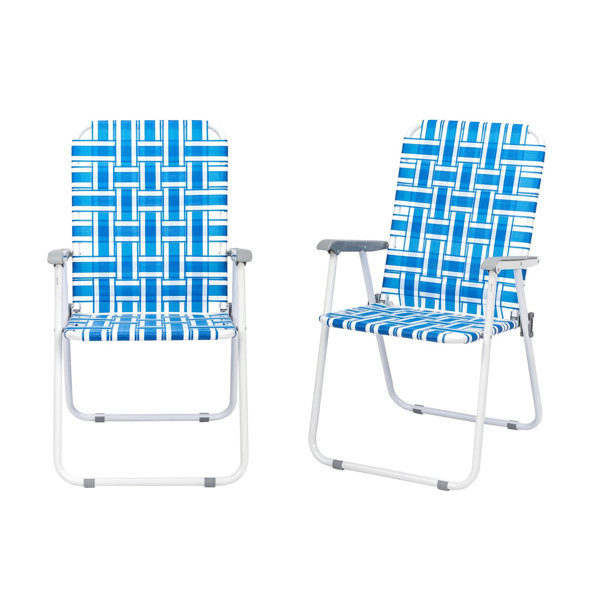 Set of 2 Blue Webbed Folding Camping Chairs K178