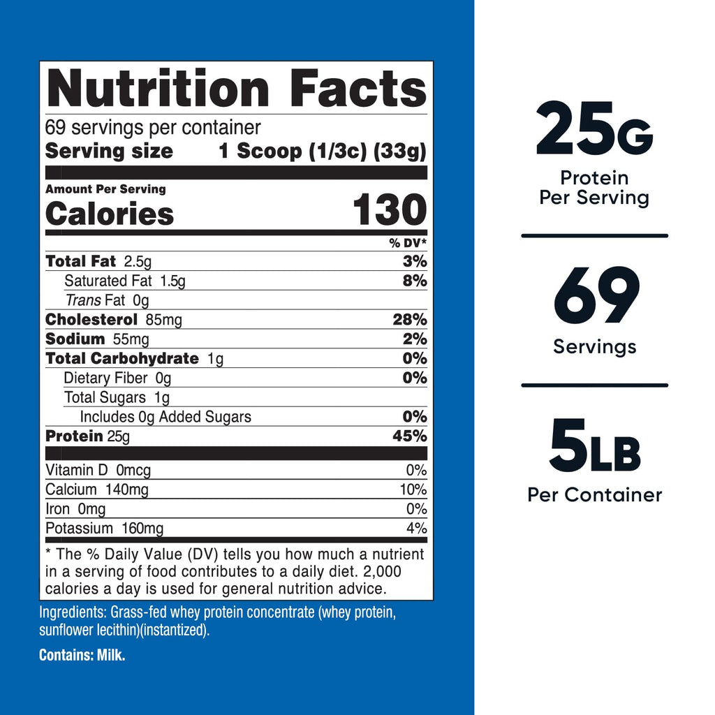 Grass-Fed Whey Protein Concentrate 5LBS Y653312