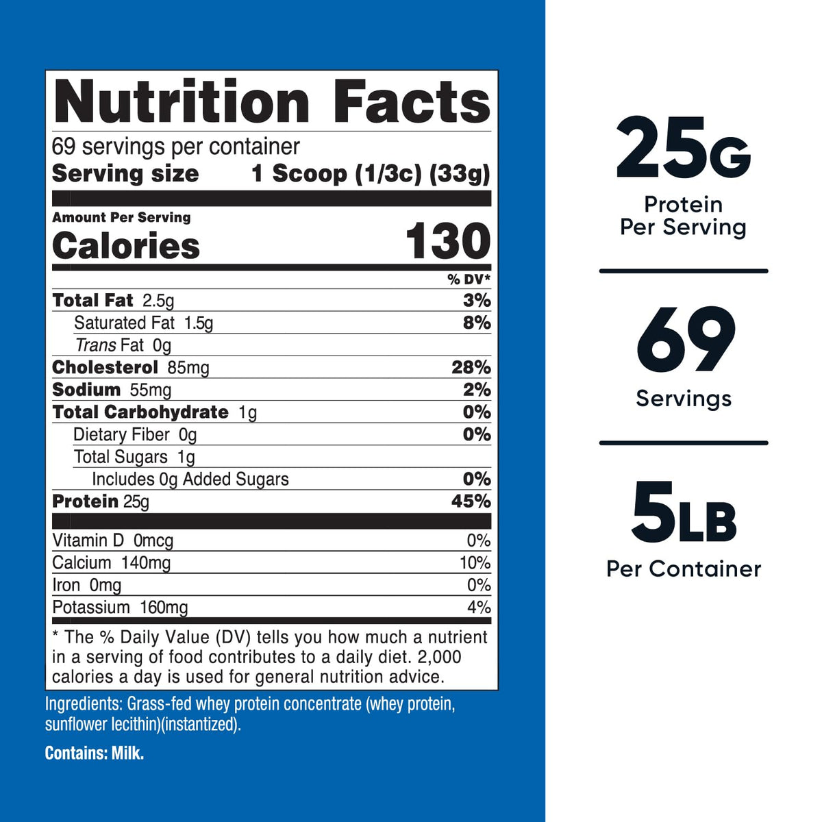 Grass-Fed Whey Protein Concentrate 5LBS Y653312