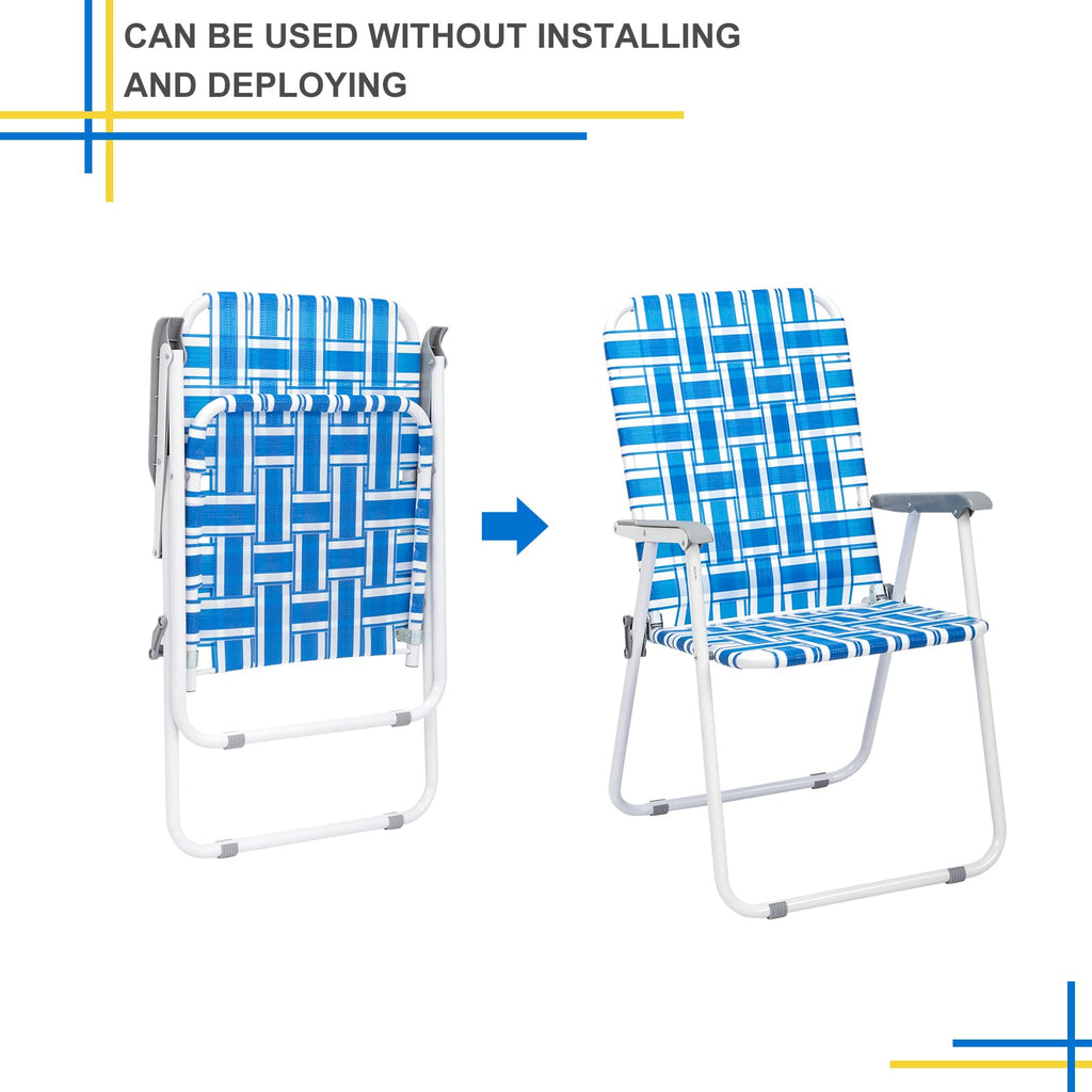 Set of 2 Blue Webbed Folding Camping Chairs K178