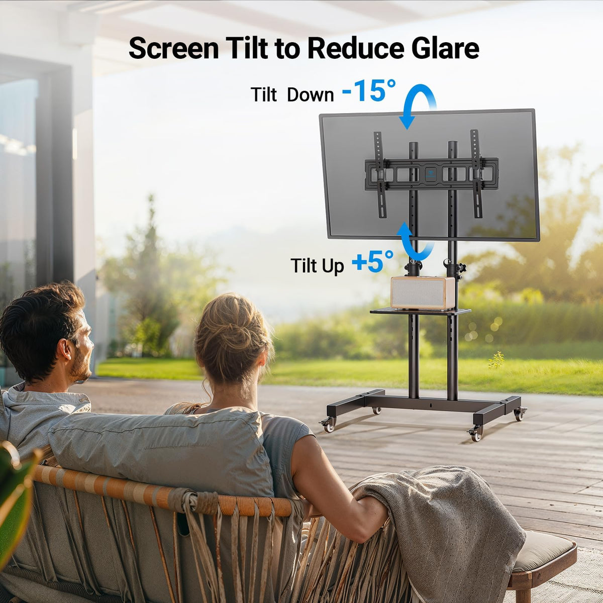 Rolling TV Stand on Wheels for 32-83 Inch Screens up to 110lbs N570206