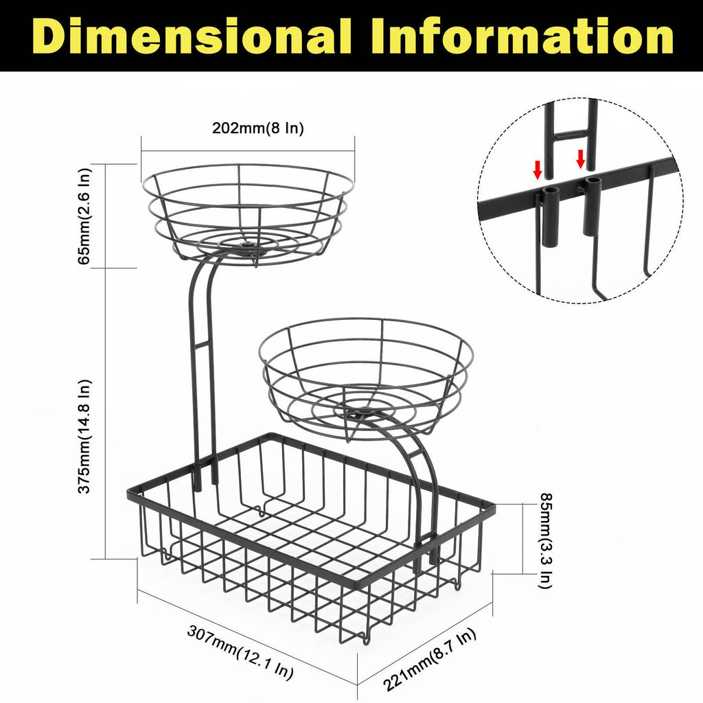 3 Tier Metal Fruit Vegetable Basket K687404