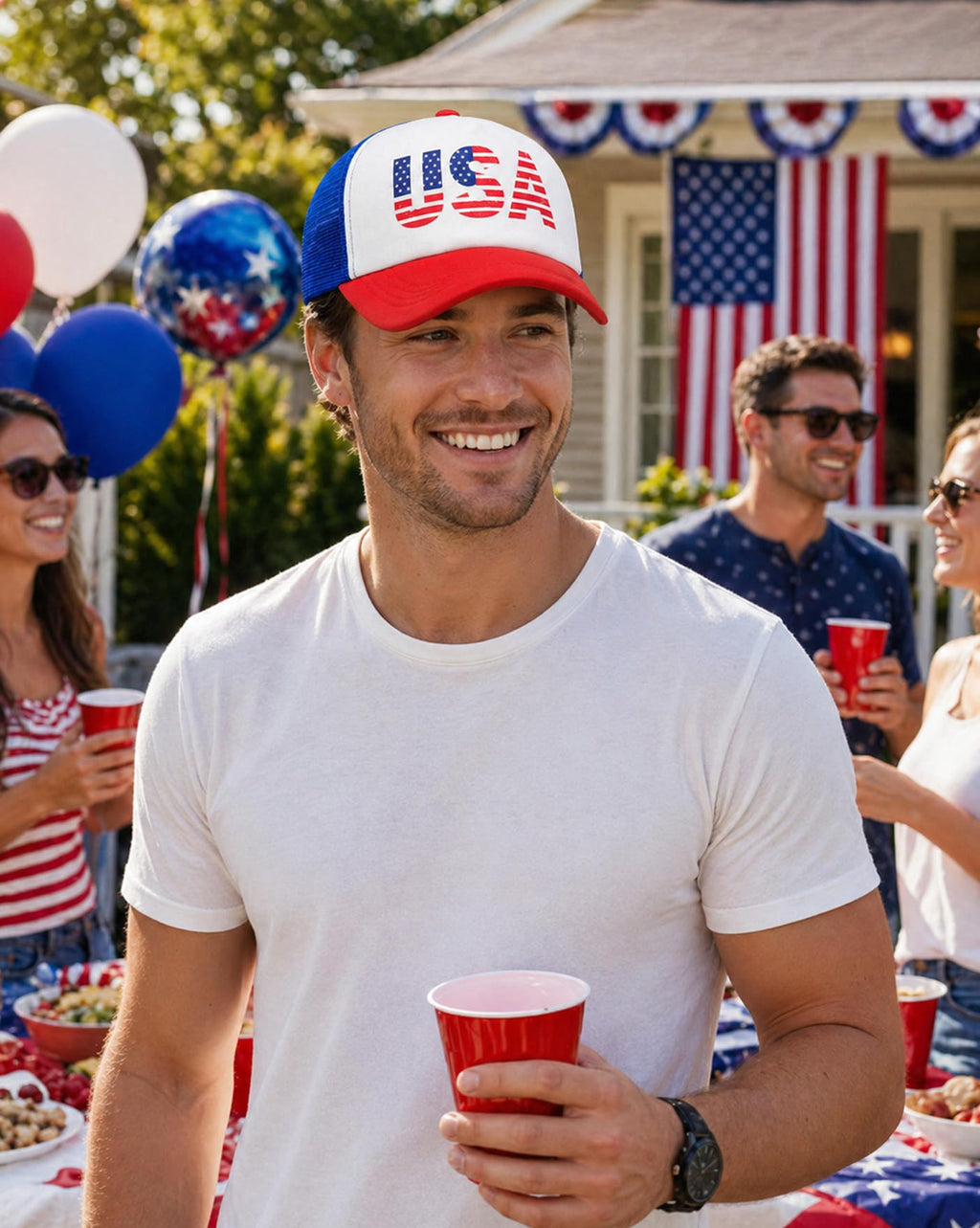 American Flag Trucker Hat Z9251