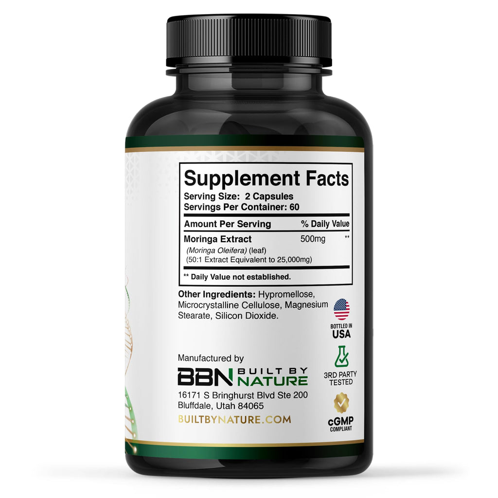 Moringa Supplement 500mg 120 Capsules A4497