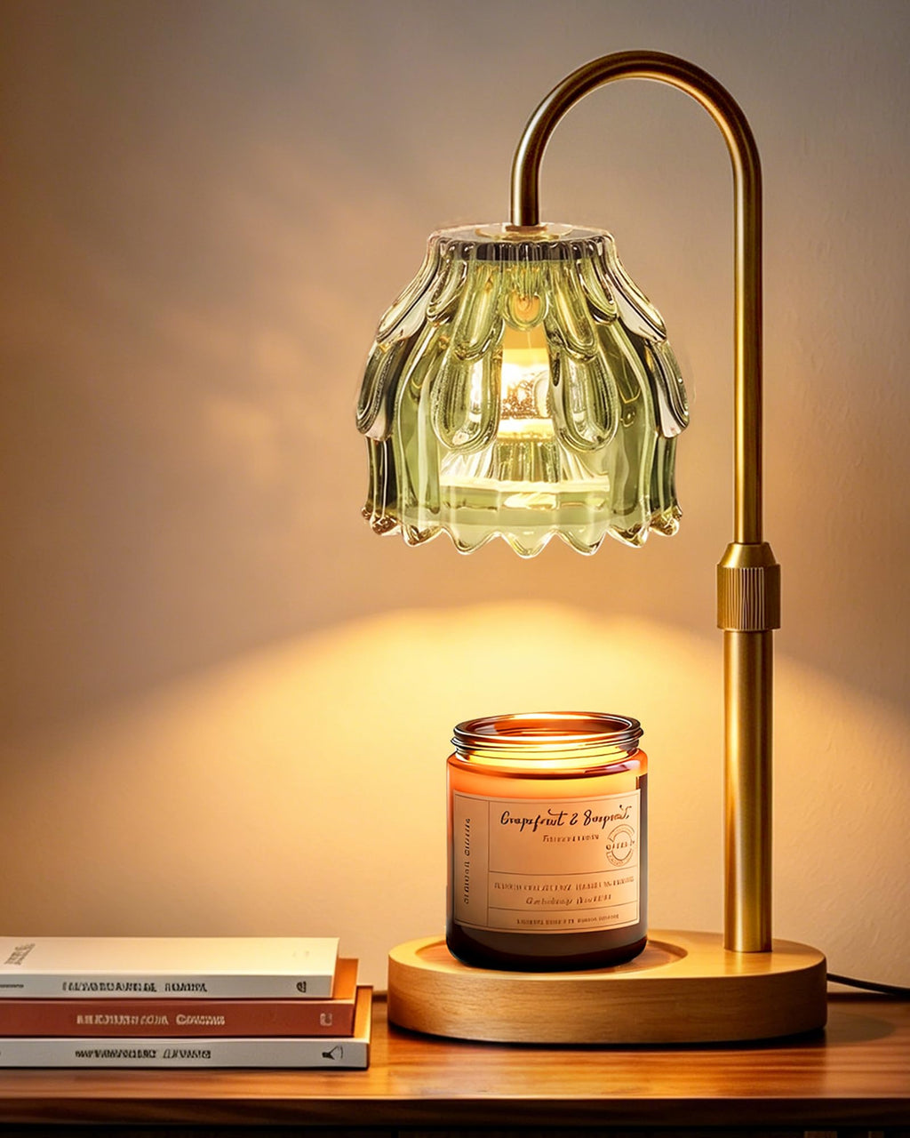 Adjustable Height Green Candle Warmer Lamp S24171