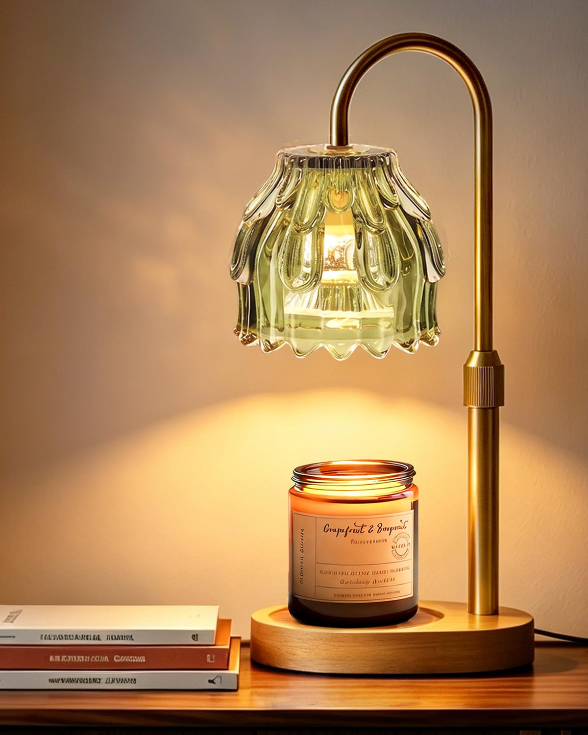 Adjustable Height Green Candle Warmer Lamp S24171