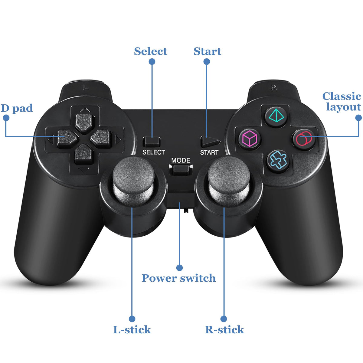2 Pack Wireless Controller Gamepad C620777