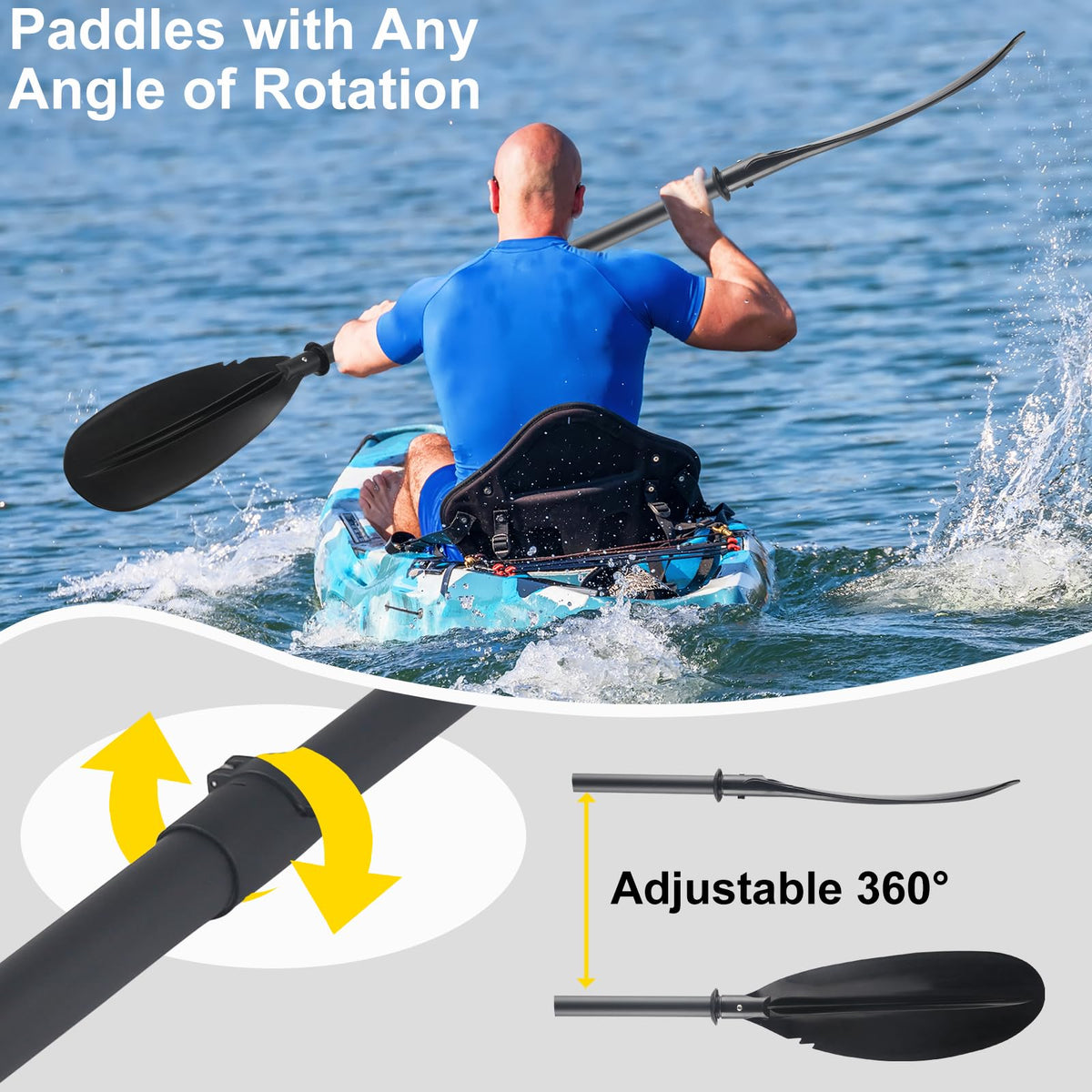 Telescoping Kayak Paddle Black 94inch X96461