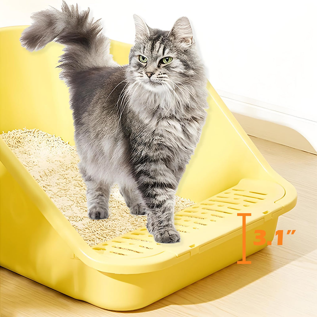 Large Cat Litter Box with High Sides and Low Entry W12554