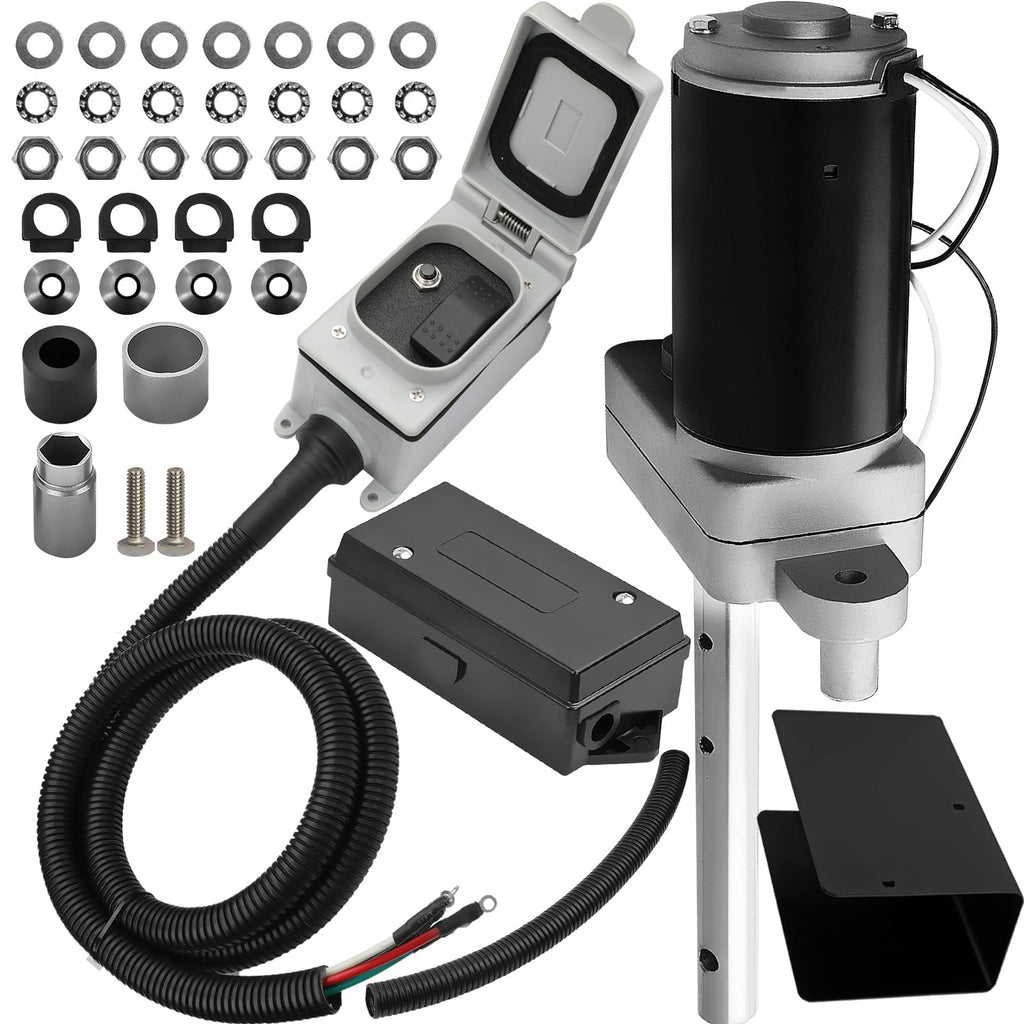 Electric Powered Trailer Jack Kit 12,000 lbs 12V Single Speed Tongue Jack with Control Switch R176